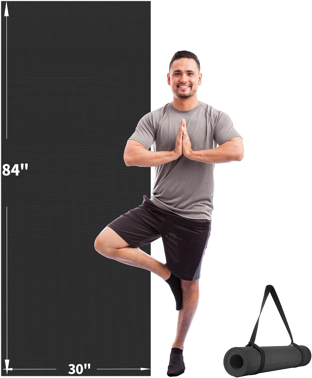 CAMBIVO Esterilla de yoga para mujeres y hombres, esterilla de ejercicio extra larga y ancha (72"x48"/84"x30"), esterilla de entrenamiento grande antideslizante para yoga, pilates, fitness