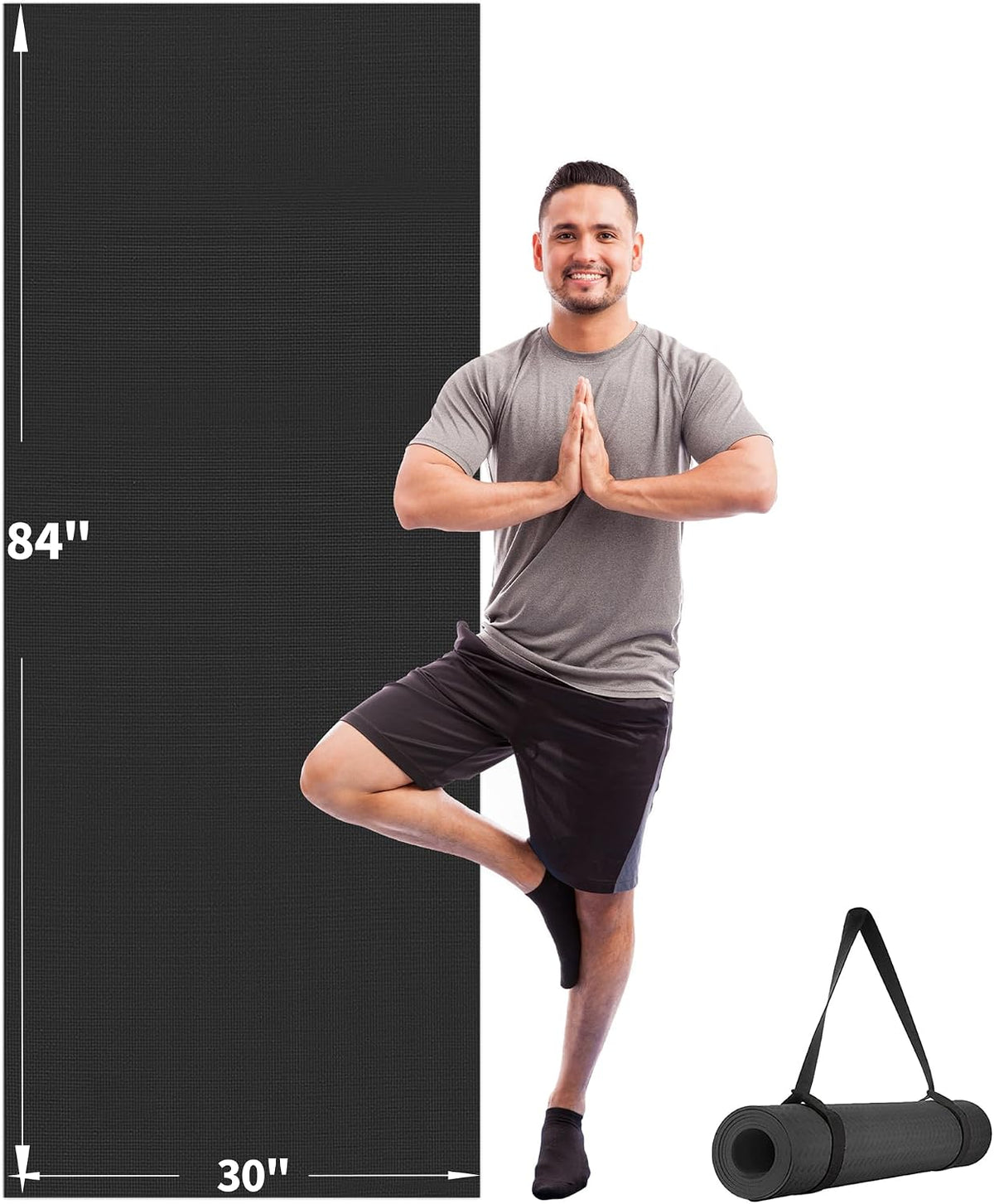 CAMBIVO Esterilla de yoga para mujeres y hombres, esterilla de ejercicio extra larga y ancha (72"x48"/84"x30"), esterilla de entrenamiento grande antideslizante para yoga, pilates, fitness