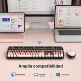 Atelus Combo de teclado y mouse inalámbricos, máquina de escribir,...
