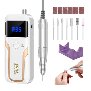 Taladro de uñas portátil profesional de 35000 RPM, MOCOWIND recarga...