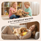 Golden Retriever de 3.3 libras con peso de animal de peluche, 21.5 pulgadas, almohadilla térmica para perros de peluche para calambres menstruales con almohadilla extraíble, bonito perro de