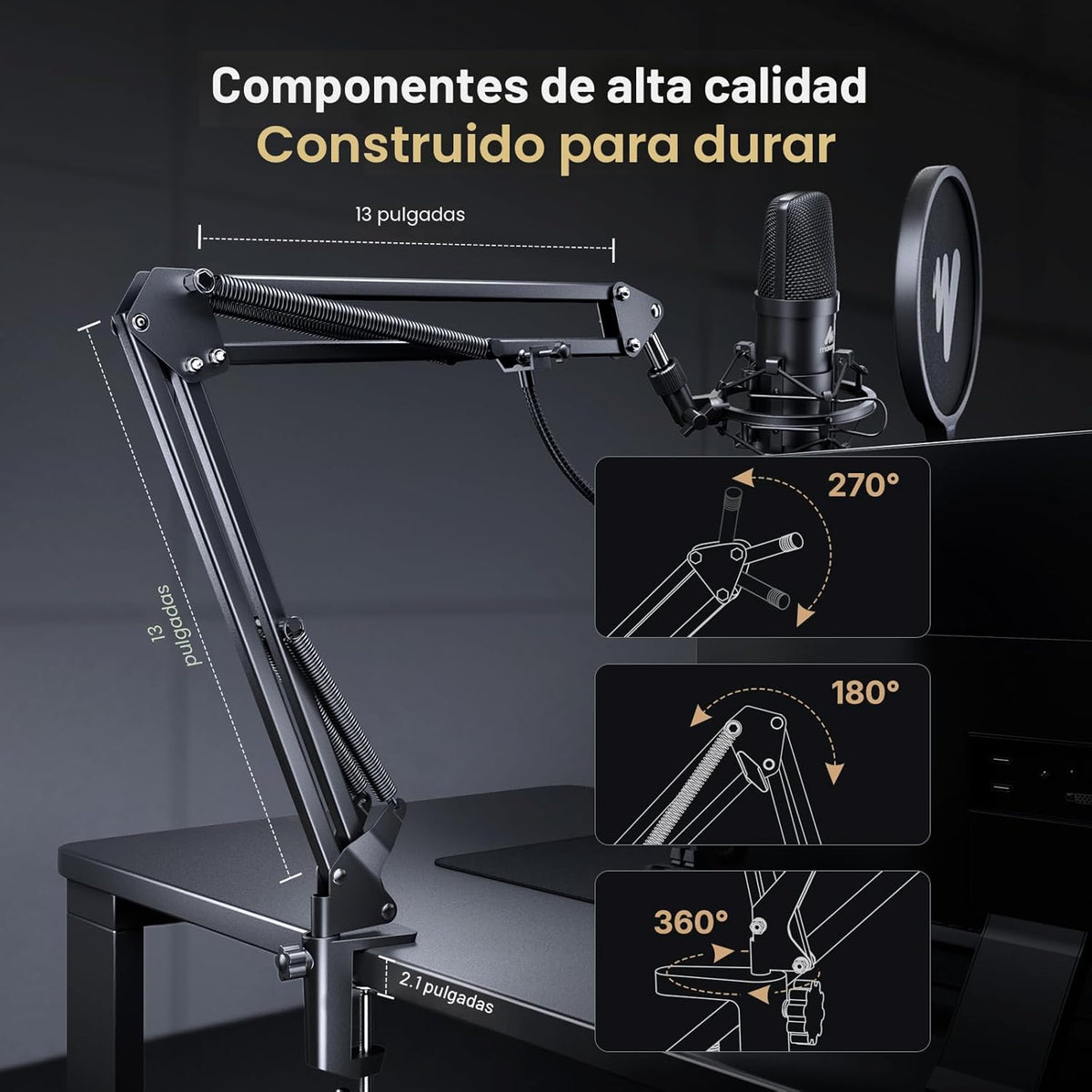 Kit de micrófono USB 192KHZ\/24BIT Enchufa y usa MAONO AU-A04 USB p...