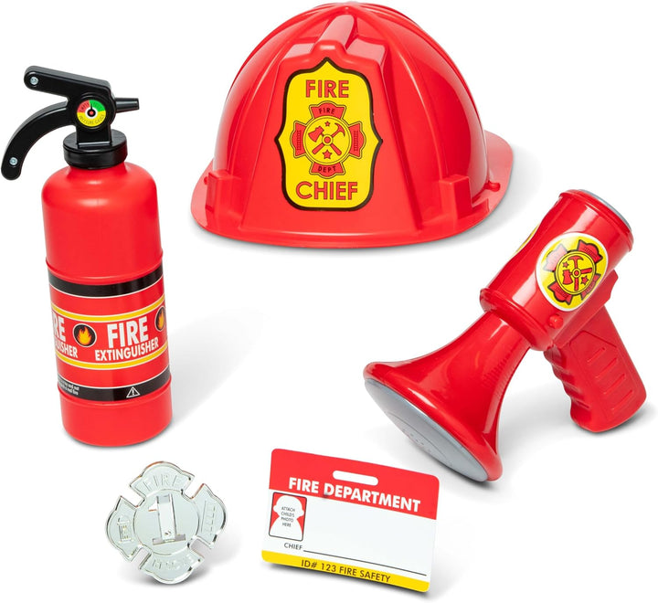 Melissa Doug Juego de disfraz de Jefe de Bomberos -