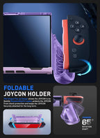Mumba Funda Protectora Transparente con Anclaje para Nintendo Switch 2 2025, Cubierta Protectora con Dise0o de Liberaci f3n R e1pida de Joy-Con y agarre de TPU Compatible con Nintendo Switch 2 Console de 7.9 Pulgadas (Púrpura)