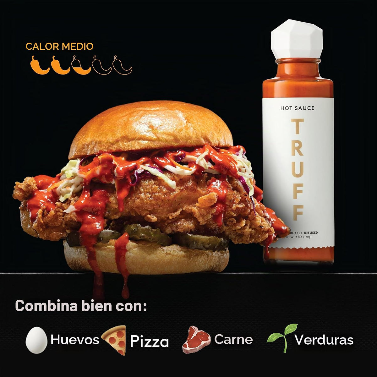 TRUFF Paquete variado de salsa picante, juego de salsa picante gourmet de edición blanca, más caliente y limitada, experiencias únicas de sabor con trufa, paquete de 3 botellas, botellas de 3 ct 6 oz