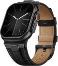Suitisbest Correa de cuero compatible para Apple Watch Ultra Banda de 49 mm 46 mm 45 mm 44 mm 42 mm 41 mm 40 mm, correa de repuesto de cuero genuino para iWatch series 11 10 9 8 7 6 5 4 3 2 1, SE 3 2
