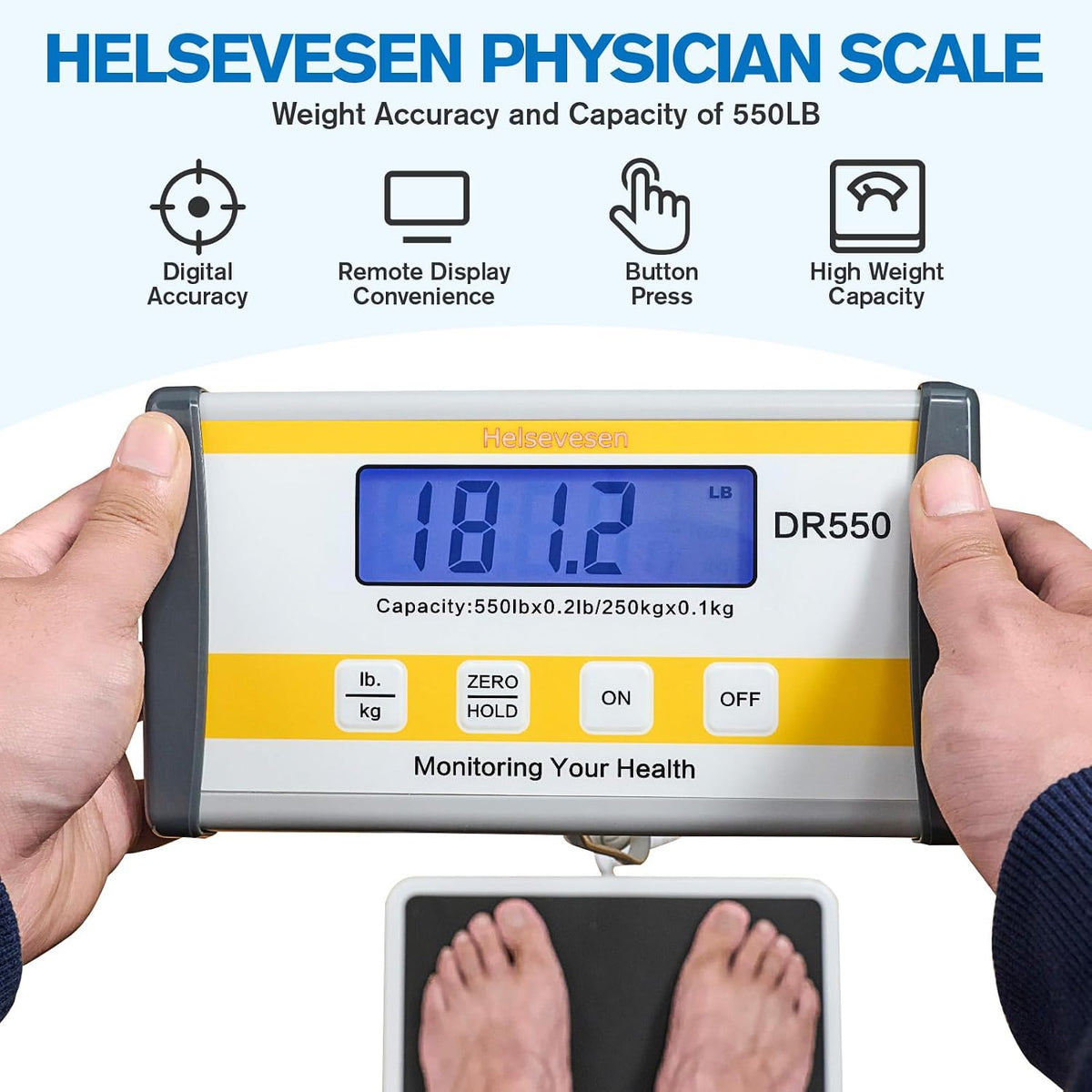 Báscula médica de suelo, báscula digital para médicos con IMC