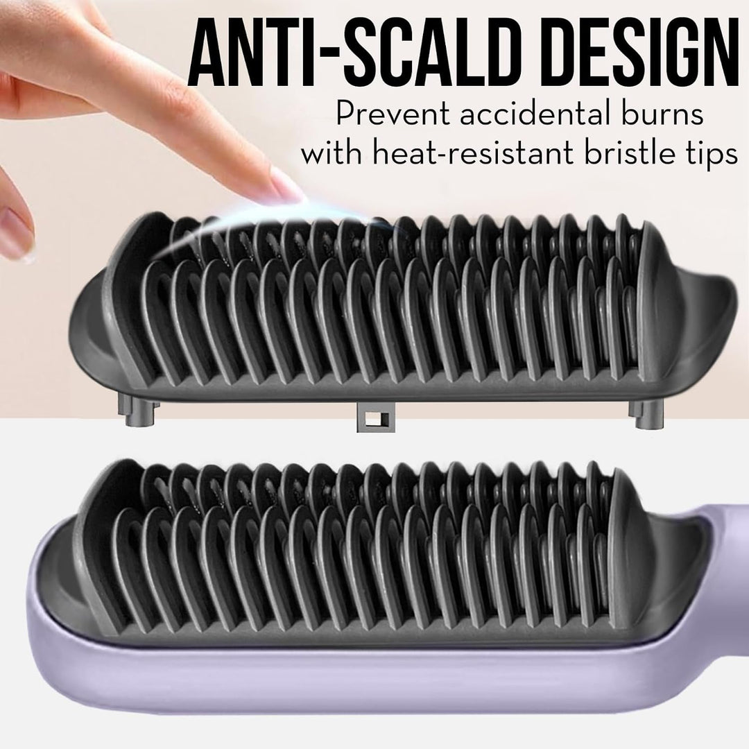 ELITE HAIR TOOLS - Cepillo alisador de pelo, doble fila, morado, 17...