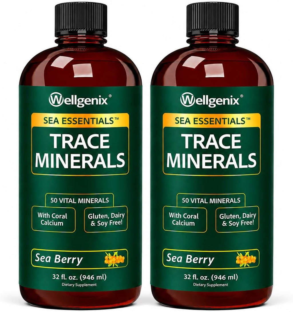 Wellgenix Sea Essentials - Minerales líquidos traza minerales, paquete, 2