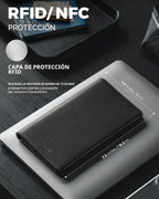 VULKIT Cartera Portapasaportes con Bloqueo RFID, Cartera de Viaje para Hombre y Mujer, Negro, Talla única, Cartera de viaje