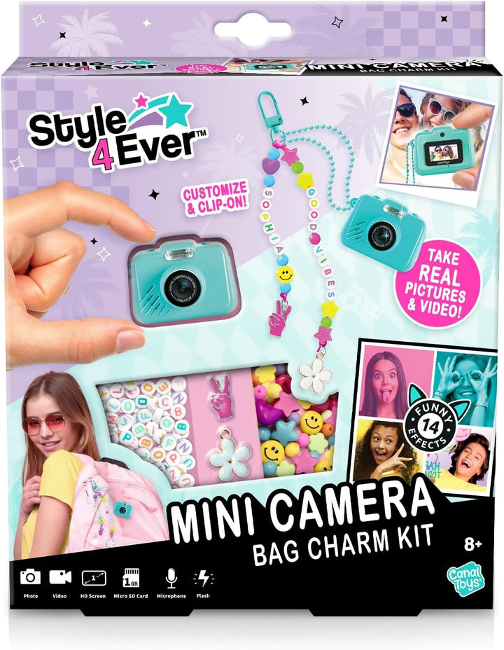 Style 4 Ever Mini Digital Camera Bag Charm Kit - Turquesa: marcos y...