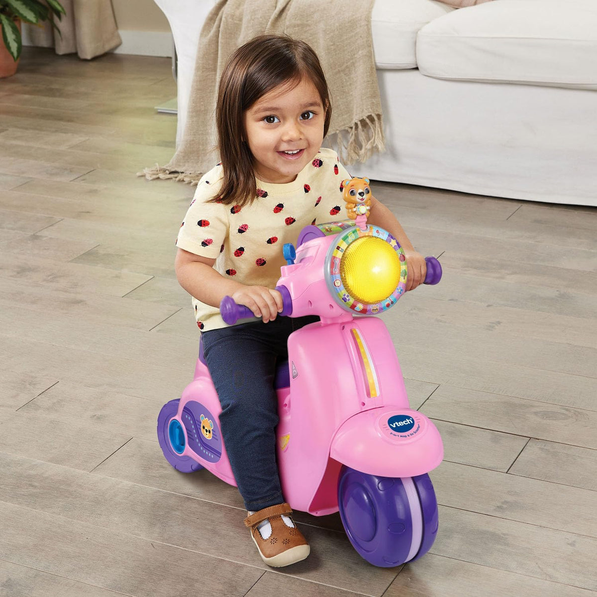 VTech Scooter Map and Go 2 en 1 para niños pequeños, color rosa