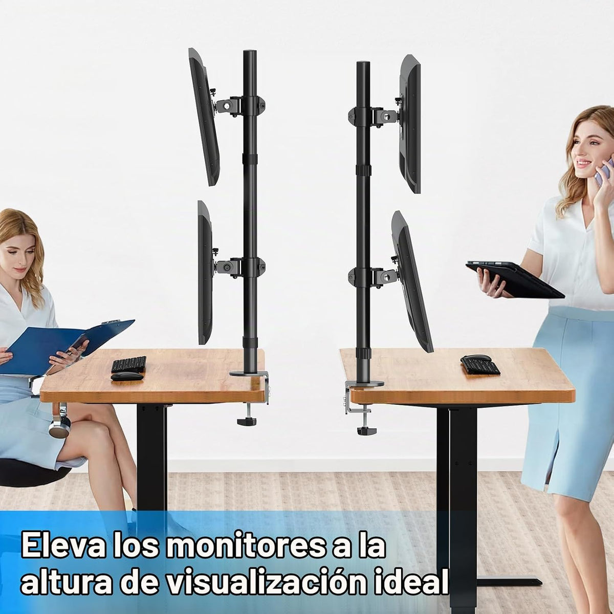 Soporte vertical para monitor dual para pantalla de computadora