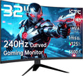KTC - Monitor curvo de juegos de 32 pulgadas 240Hz 1500R 1080P 125%...