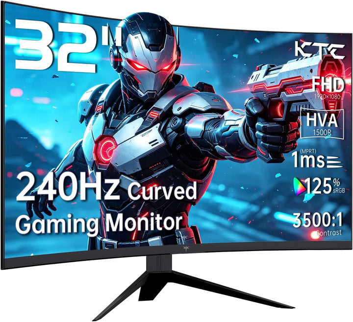 KTC - Monitor curvo de juegos de 32 pulgadas 240Hz 1500R 1080P 125%...