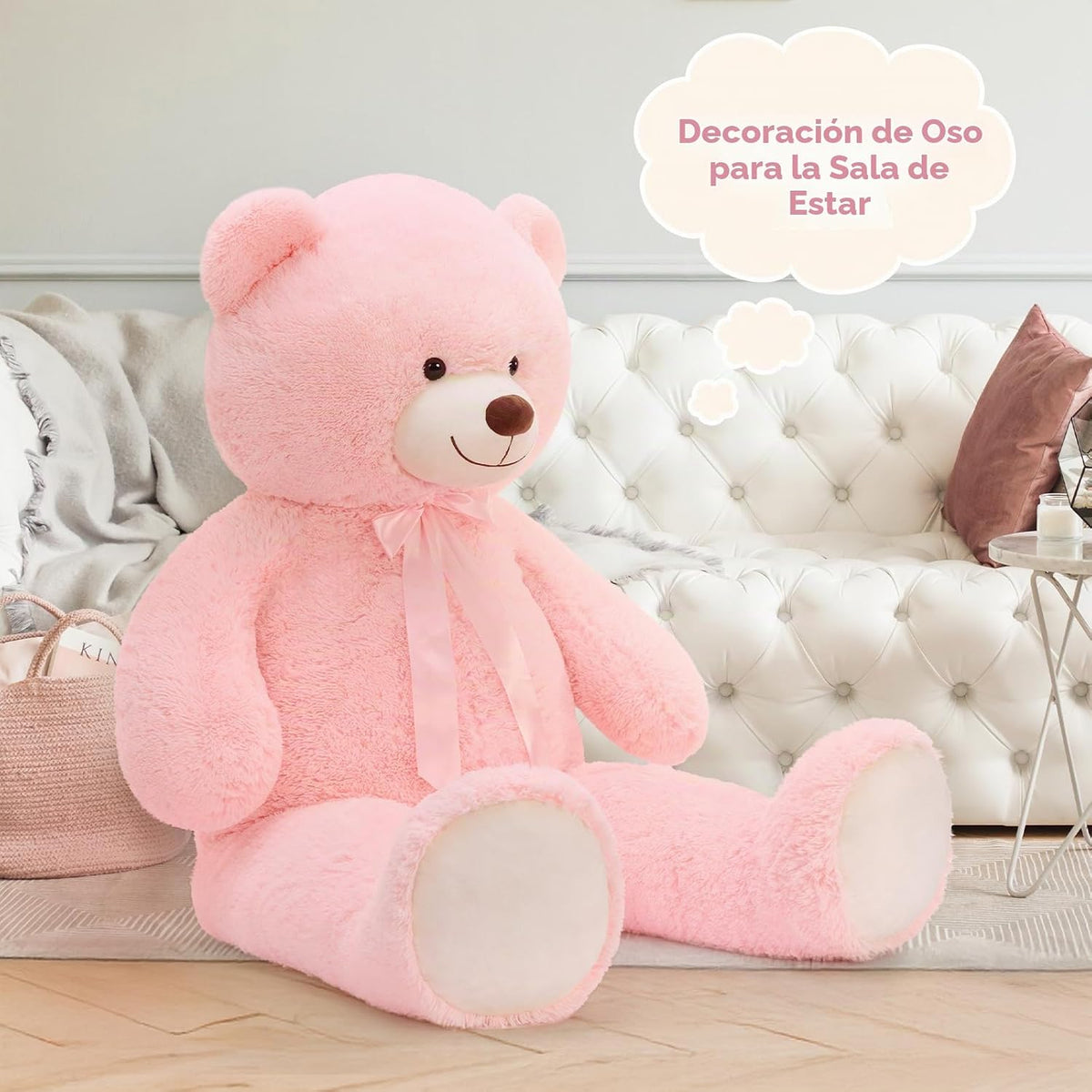Tezituor - Oso de peluche gigante de 59 pulgadas, color rosa