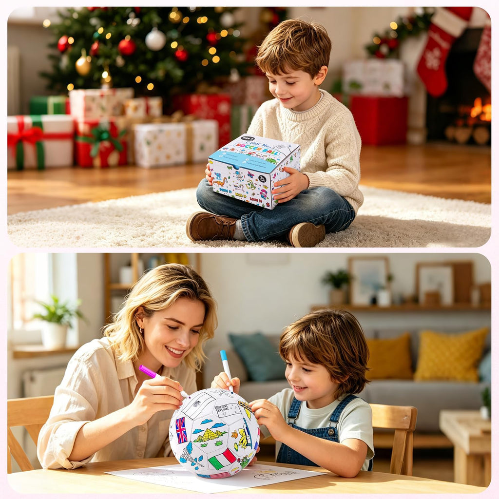 INPODAK Colorea tu propia pelota de fútbol, regalos de fútbol para niñas y