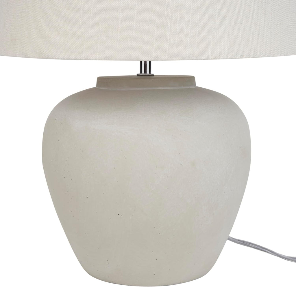 Lámpara Nourison Home - Lámpara de mesa de cerámica neutra de 20 pulgadas (beige claro) con pantalla de tela, lámpara de mesita de noche para dormitorio, sala de estar, entrada