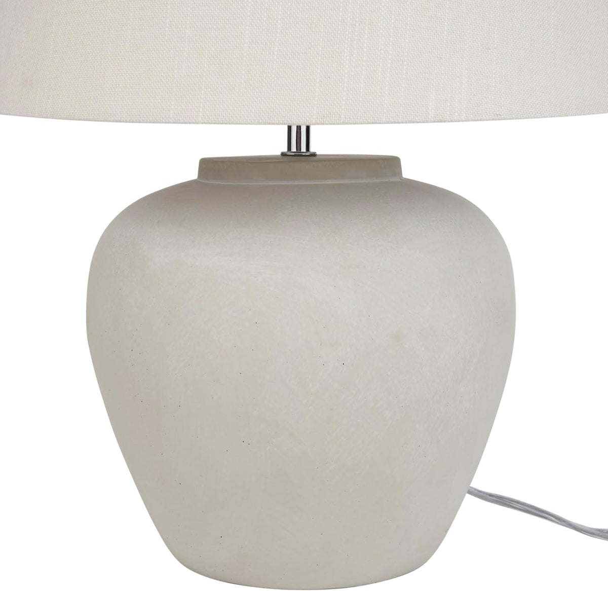 Lámpara Nourison Home - Lámpara de mesa de cerámica neutra de 20 pulgadas (beige claro) con pantalla de tela, lámpara de mesita de noche para dormitorio, sala de estar, entrada