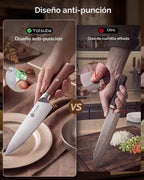 YOTSUBA Juego de cuchillos de cocina japoneses de 8 piezas con bloque