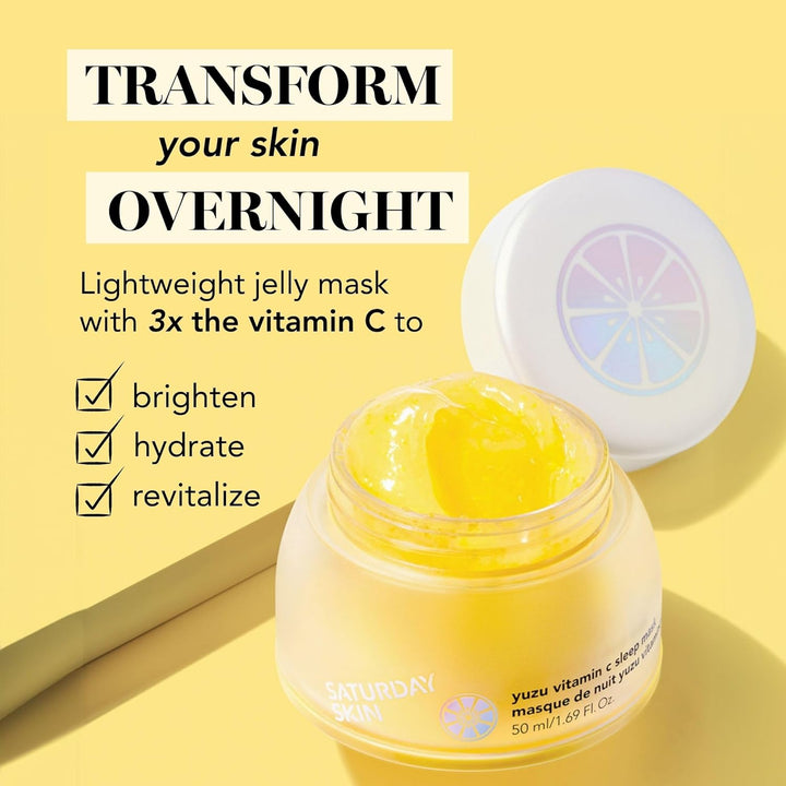 Saturday Skin Yuzu - Máscara de vitamina C para dormir durante la n...