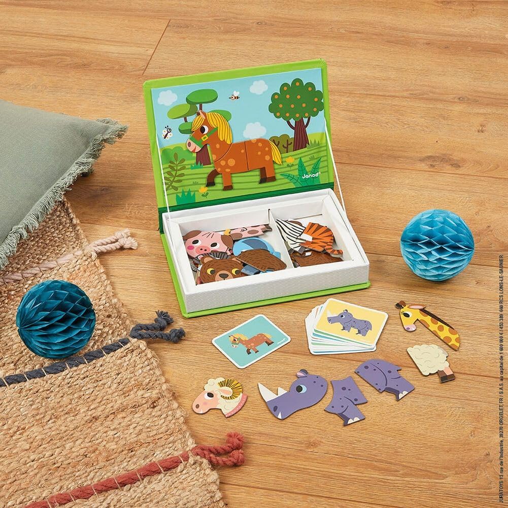 Janod MagnetiBook - Juego magnético de 41 piezas para mezclar y combinar
