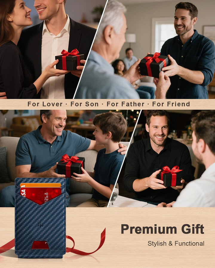 Cartera para hombre, delgada y minimalista con clip para dinero y v...