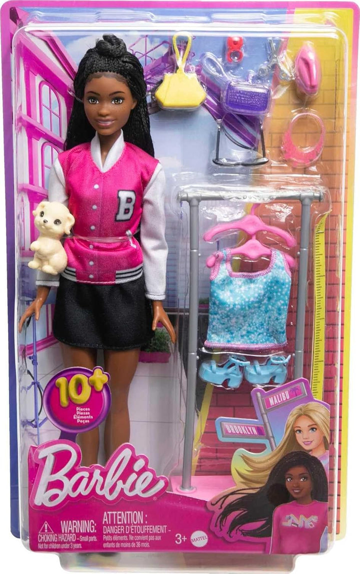 Muñeca Barbie estilista de set &amp; 14 accesorios, muñeca Brooklyn...