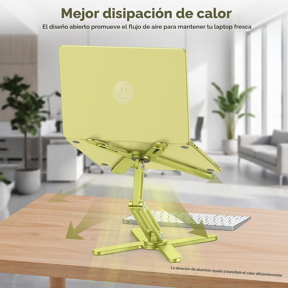 OMOTON Soporte elevador giratorio de 360° para computadora portátil...