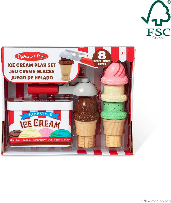 Melissa &amp; Doug Juego de helado Scoop and Stack, juguetes magnét...