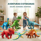 6 piezas de decoraciones inflables de dinosaurio para fiestas de cumpleaños, juguetes grandes de dinosaurios inflables para niños (20-26 pulgadas), dinosaurios para niños o niñas, globos de vinilo