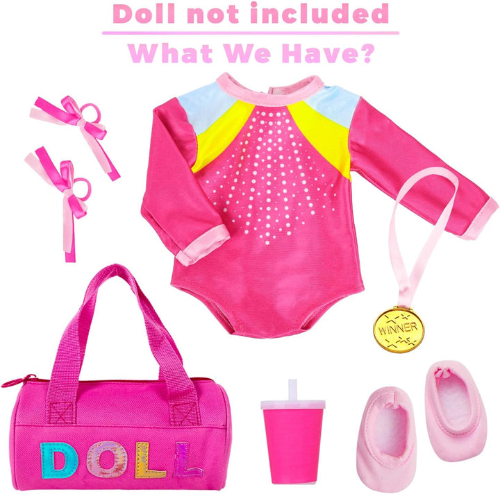 K.T. Fancy Conjunto de ropa de gimnasia para muñeca de 18 pulgadas,...