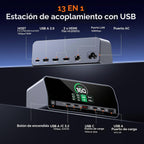 TobenONE - Estación de acoplamiento con monitor dual 4K para Windows, pantalla LCD GaN+ de 160 W