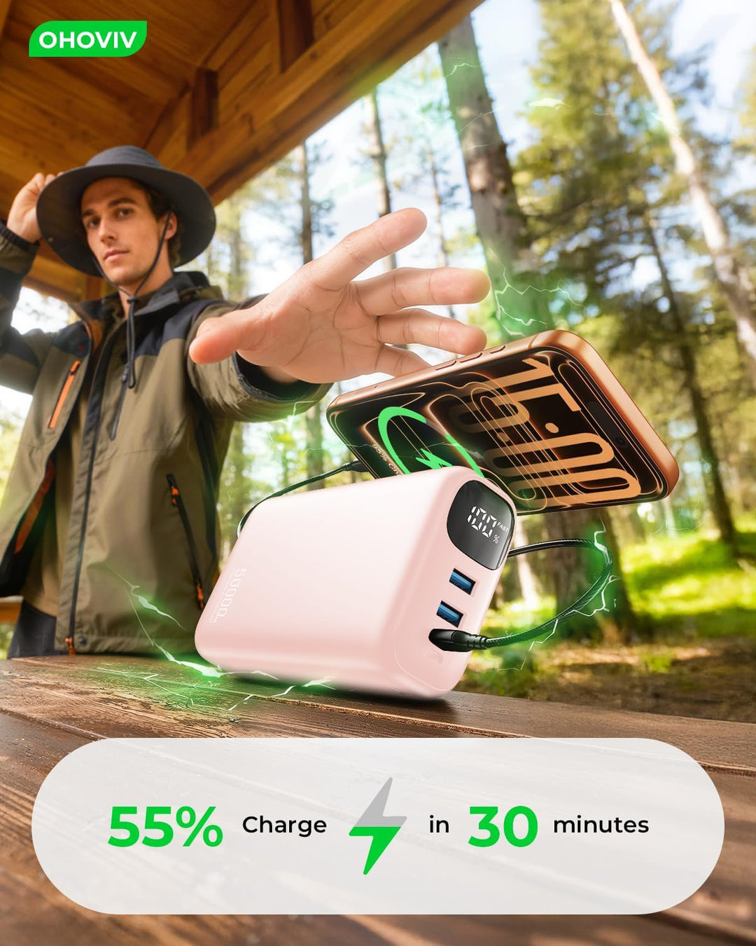 OHOVIV Cargador portátil de 50000 mAh, batería externa de carga ráp...