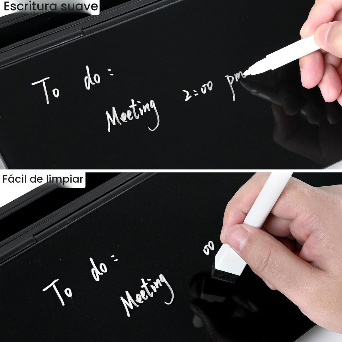 Varhomax Glass Desk Whiteboard Gray con Calculator