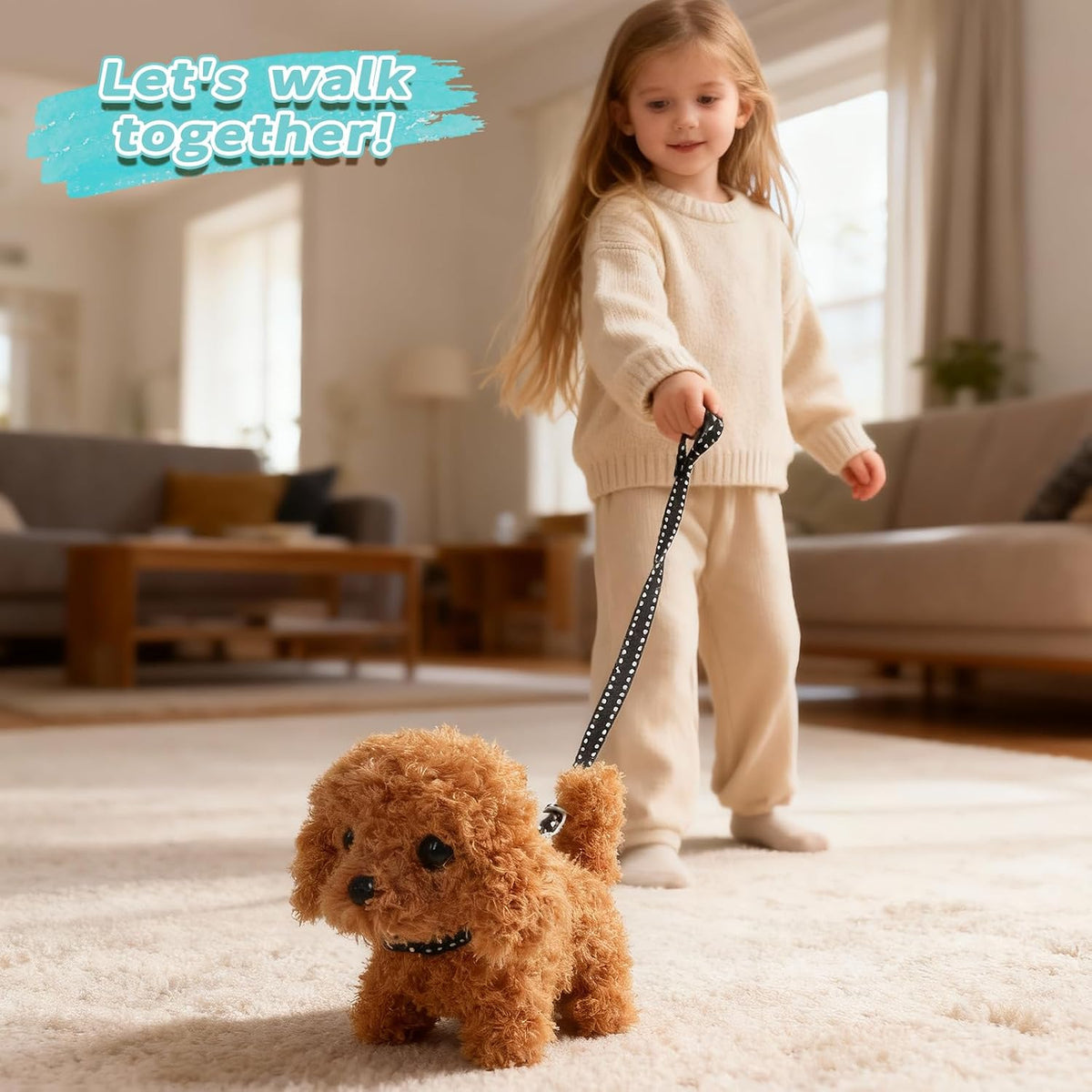 TONZE Robot de juguete para perros para niñas y niños de 3, 4, 5, 6 años, cachorro que camina y ladra