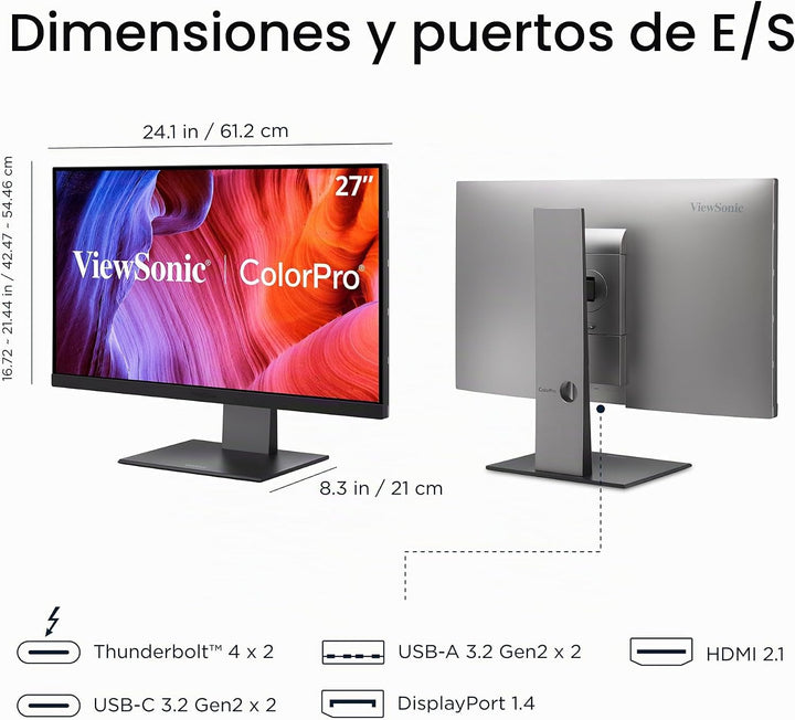 ViewSonic VP2788-5K Monitor de 27" 5K listo para Mac con 100% s...