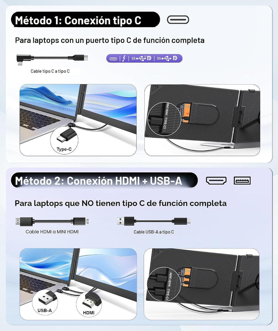 Extensor de pantalla para portátil de 1.87 libras, ultraportátil y...