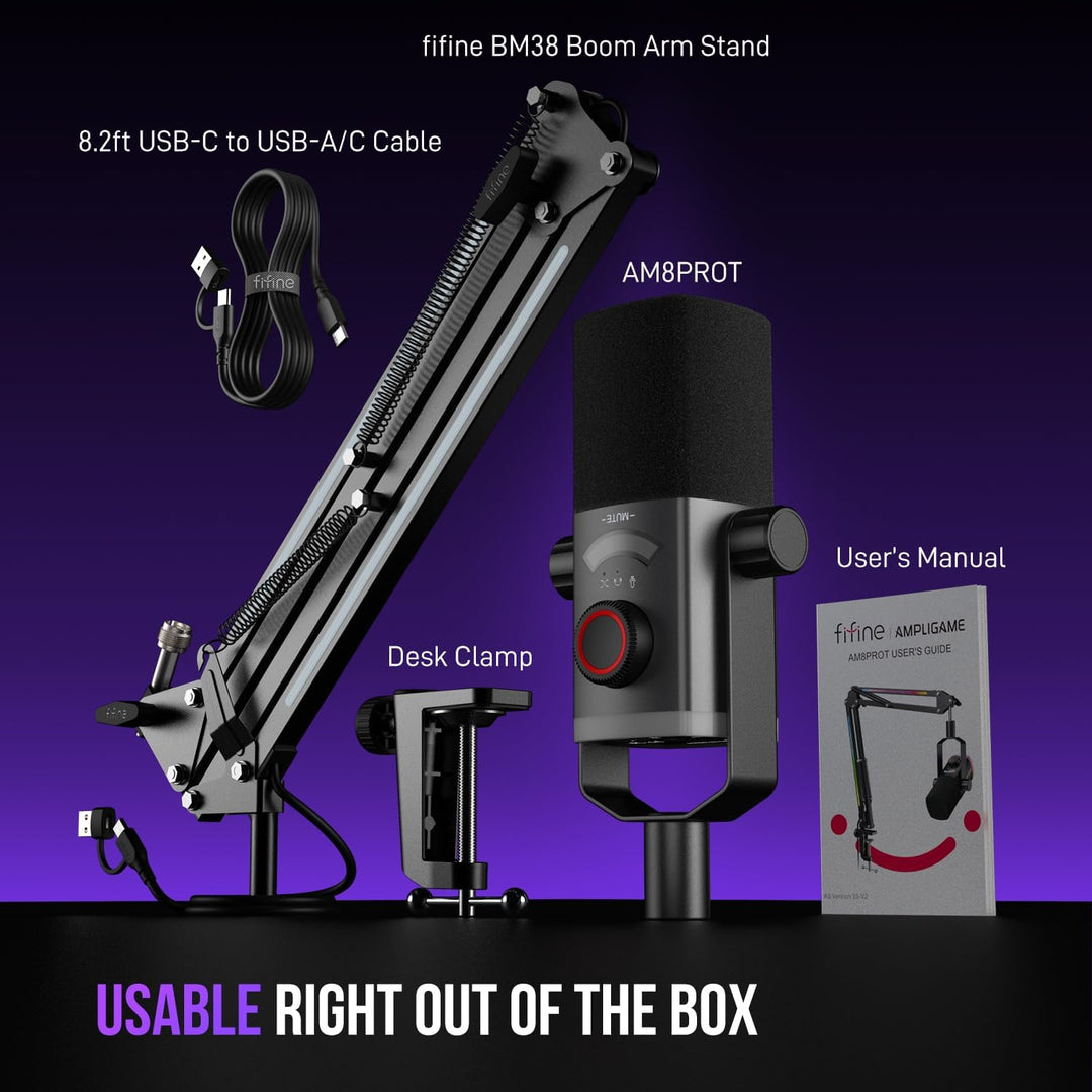 Kit de micrófono de juego FIFINE, micrófono dinámico XLR\/USB para...