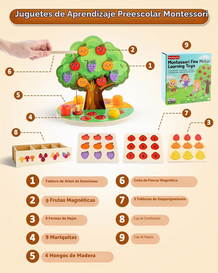 Juguete de clasificación de madera Montessori para niños de 3 a 5 a...