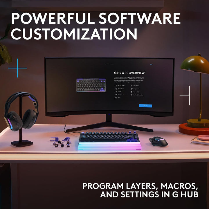 Logitech G 512 X 75 Dual SWAP, teclado analógico\/mecánico para jue...