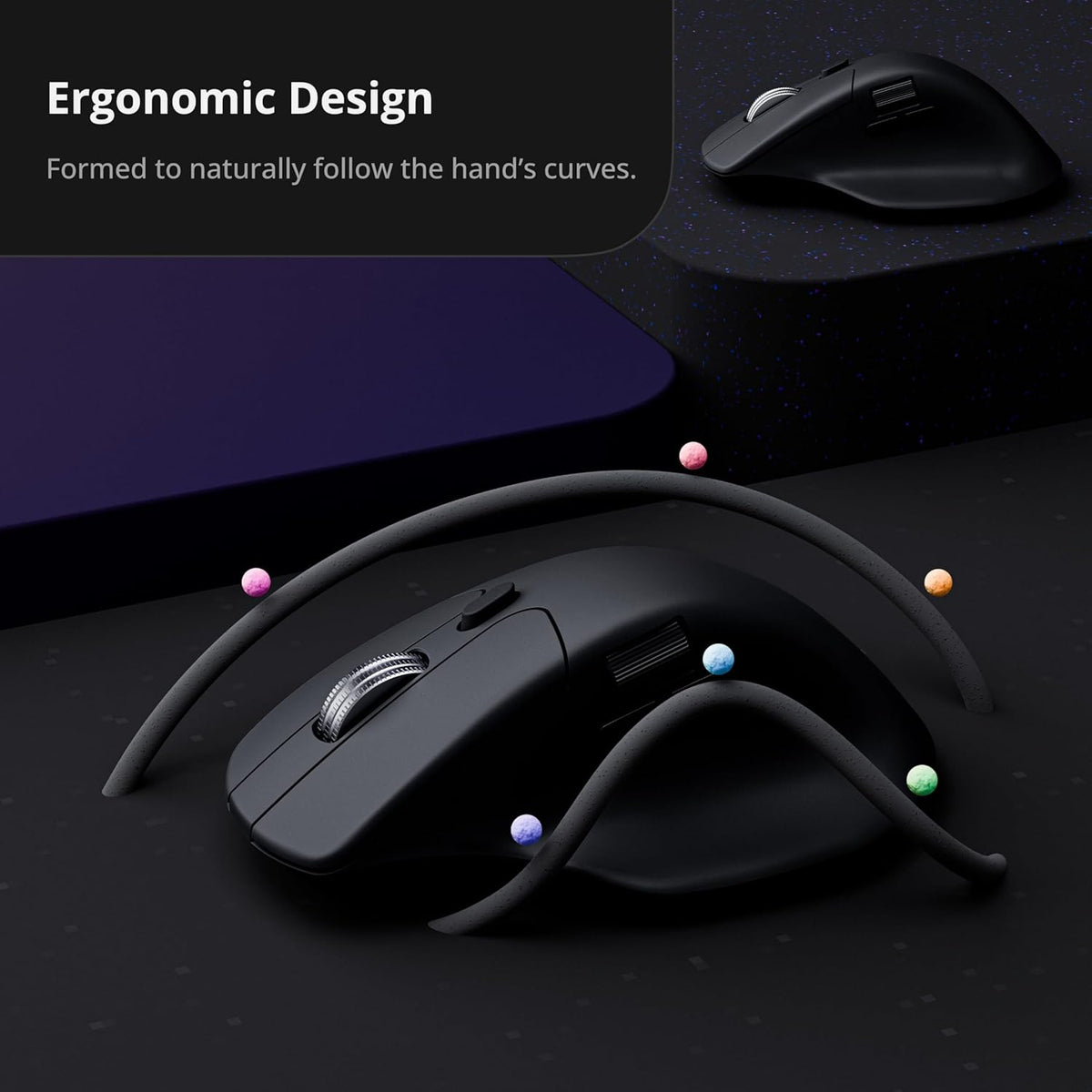 Keychron Ratón inalámbrico para juegos M6 8K, 2.4G/Bluetooth/cableado, sensor PixArt 3950, sondeo de 8000Hz, clics silenciosos, 5 perfiles de memoria integrados para Plug & Play, programable para Mac