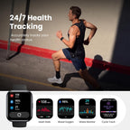 Relojes inteligentes para hombre, Android y iPhone, reloj de seguimiento de actividad física HD de 1.8 pulgadas con Alexa integrado, IP68 impermeable, llamada Bluetooth (respuesta/hace)
