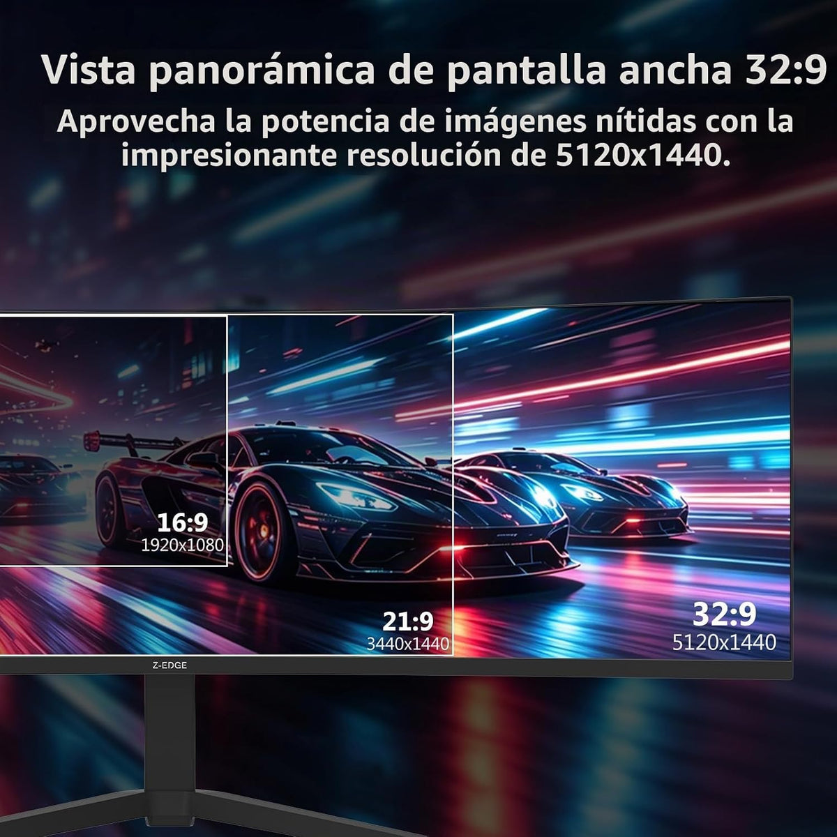 Monitor 5K, Z-Edge 49 pulgadas 1500R monitor curvado para juegos, m...