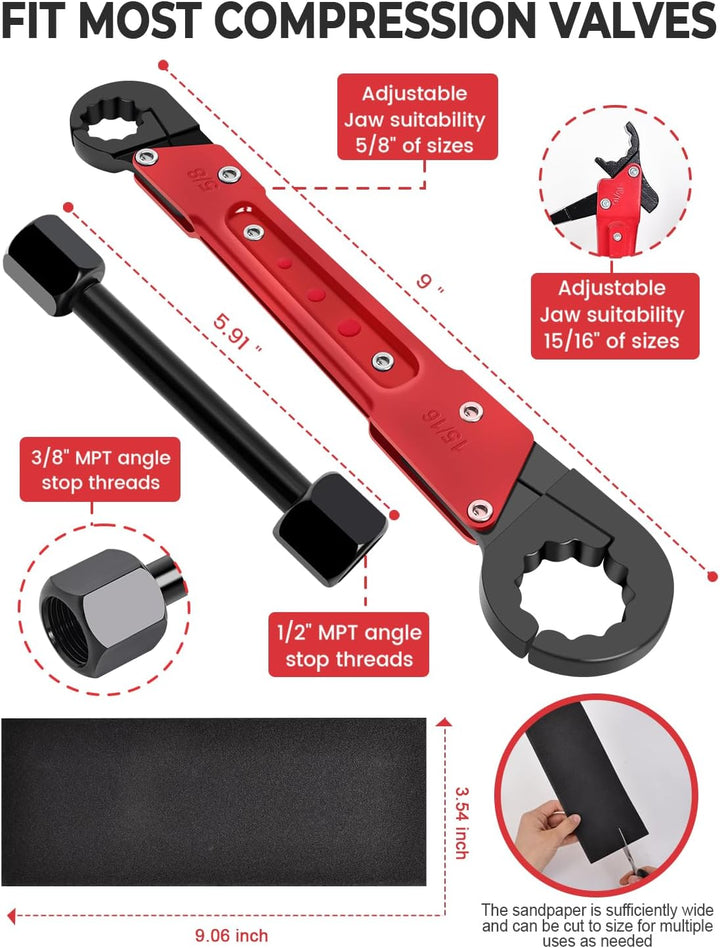 Vorhixa Kit de herramientas de fontanería de 5 piezas con llave de...