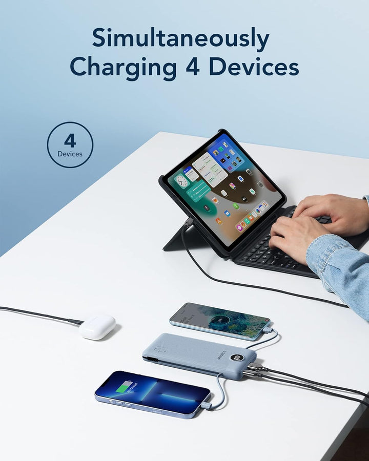 VEGER Cargador portátil para iPhone con cables integrados y enchufe...