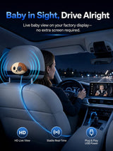 Cámara inalámbrica CarPlay para coche de bebé para iPhone, monitor...