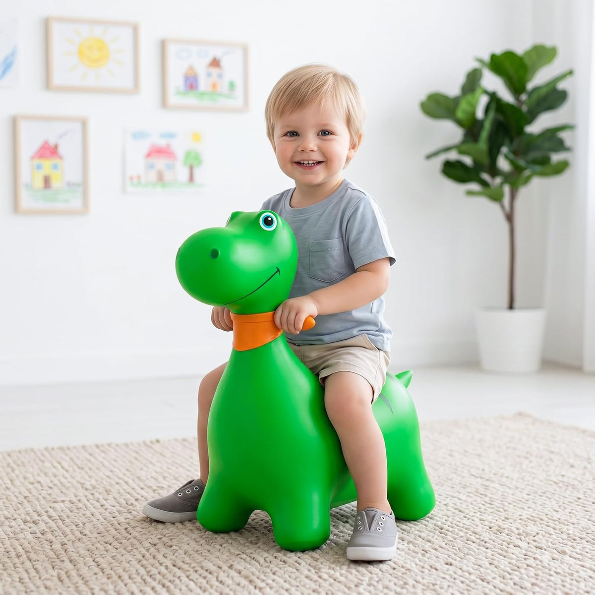 Dino Bouncy Animal Hopper | Bounce Ride-en Horse para Toddlers 18M+