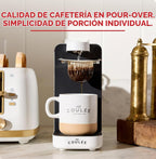 Mini cafetera sin plástico de remolino, vertido, una sola porción