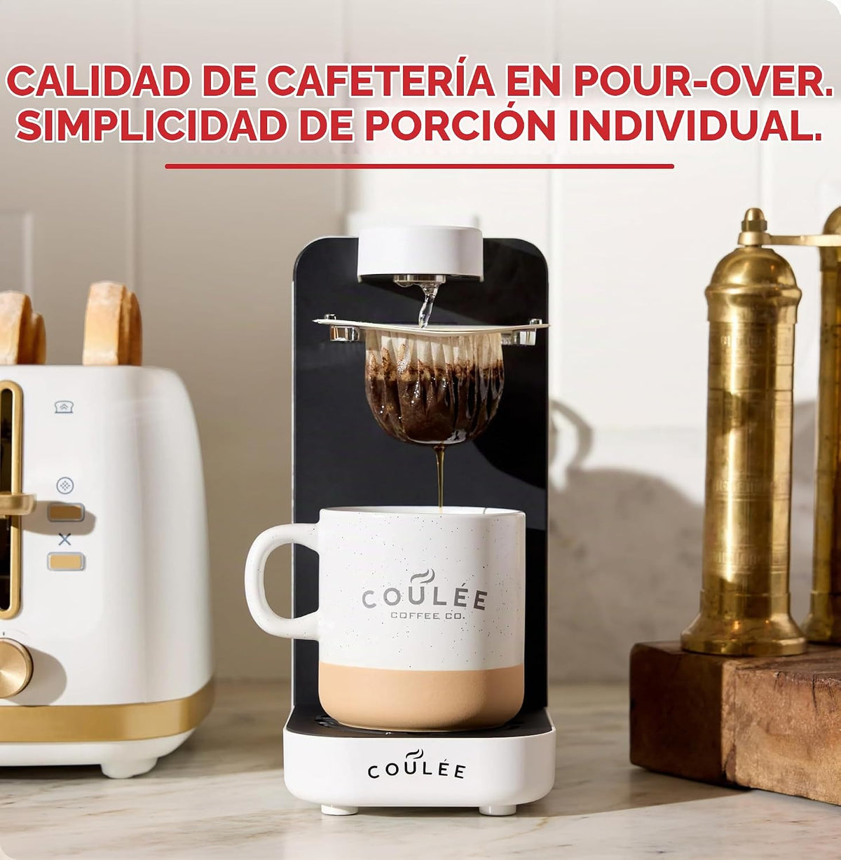 Mini cafetera sin plástico de remolino, vertido, una sola porción